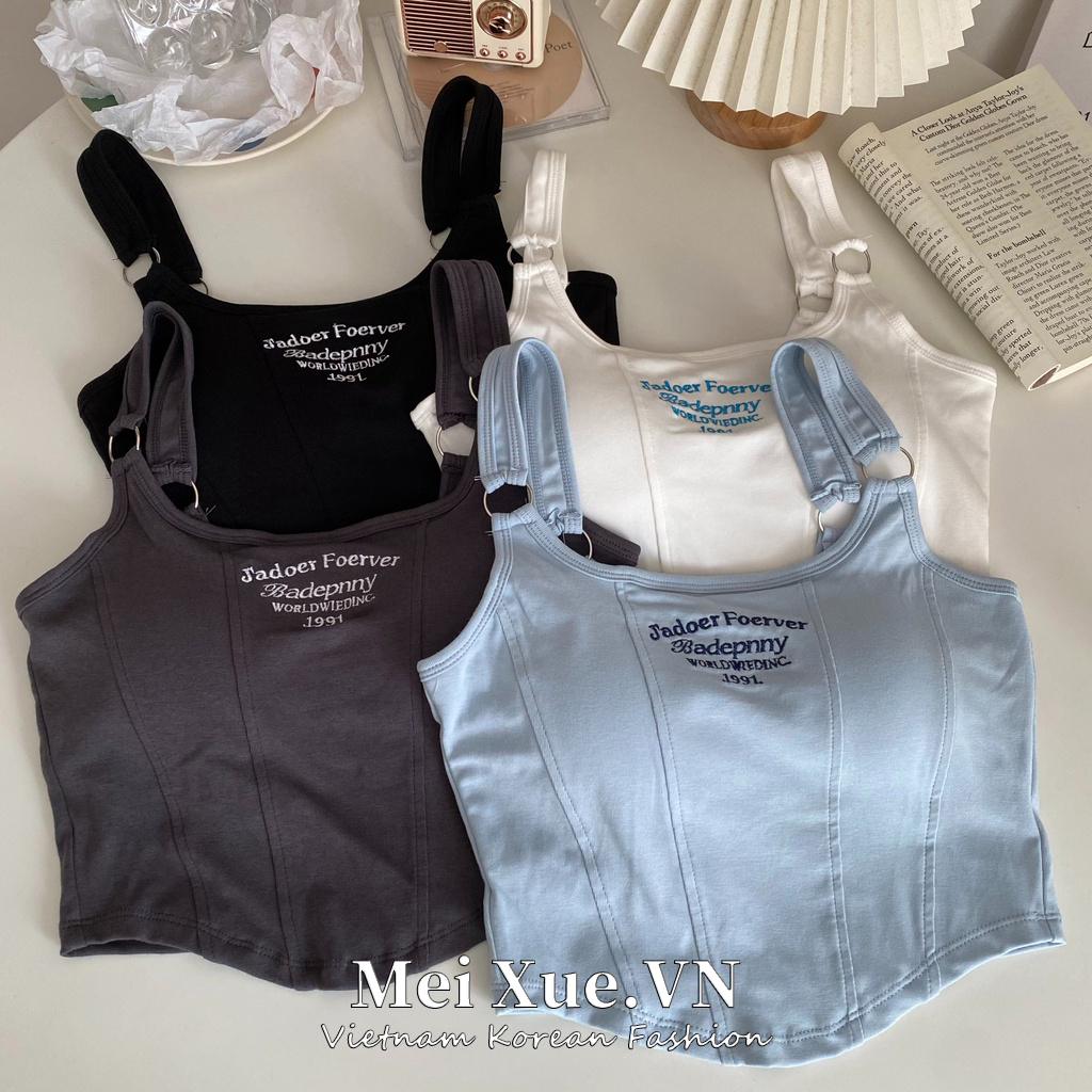 Áo croptop không tay 4 màu tùy chọn thời trang quyến rũ cho nữ