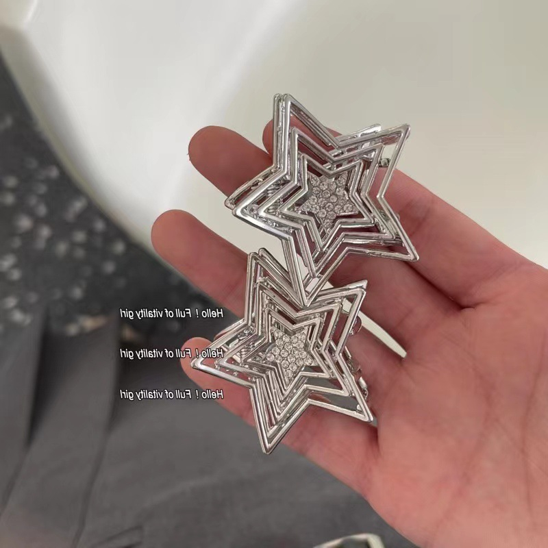 Kẹp Tóc Hình Ngôi Sao Năm Cánh Bằng Kim Loại Cao Cấp Cho Nữ