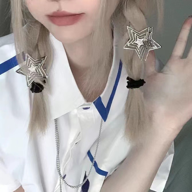 Kẹp Tóc Hình Ngôi Sao Năm Cánh Bằng Kim Loại Cao Cấp Cho Nữ