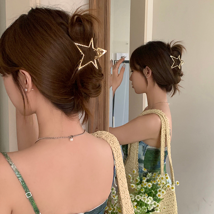 Kẹp Tóc Hình Ngôi Sao Năm Cánh Bằng Kim Loại Cao Cấp Cho Nữ