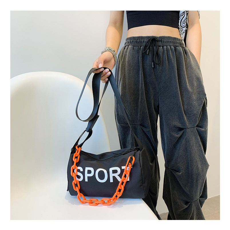 Túi xách IELGY đeo vai phối dây xích thời trang hip hop độc lạ cho nam và nữ