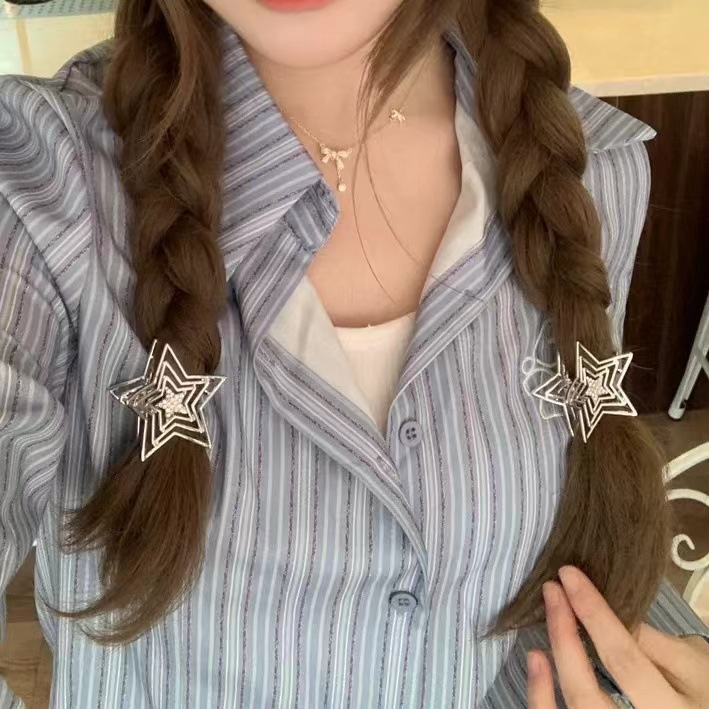 Kẹp Tóc Ngôi Sao Năm Cánh Rỗng y2k Thời Trang Cho Nữ