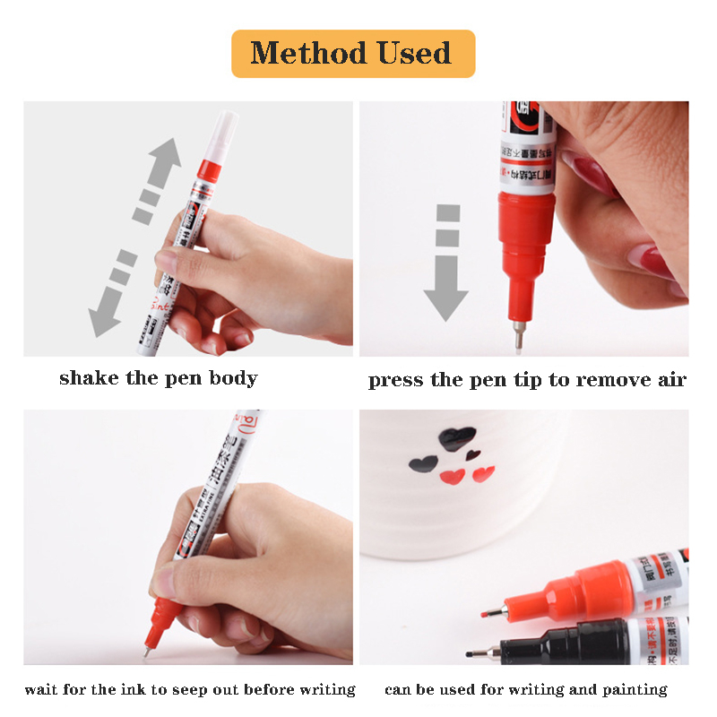 Bút Sơn Bắt Sáng Ngòi 0.7mm Màu Trắng Độ Bóng Cao Chống Thấm Nước Dùng Để Vẽ Tranh DIY