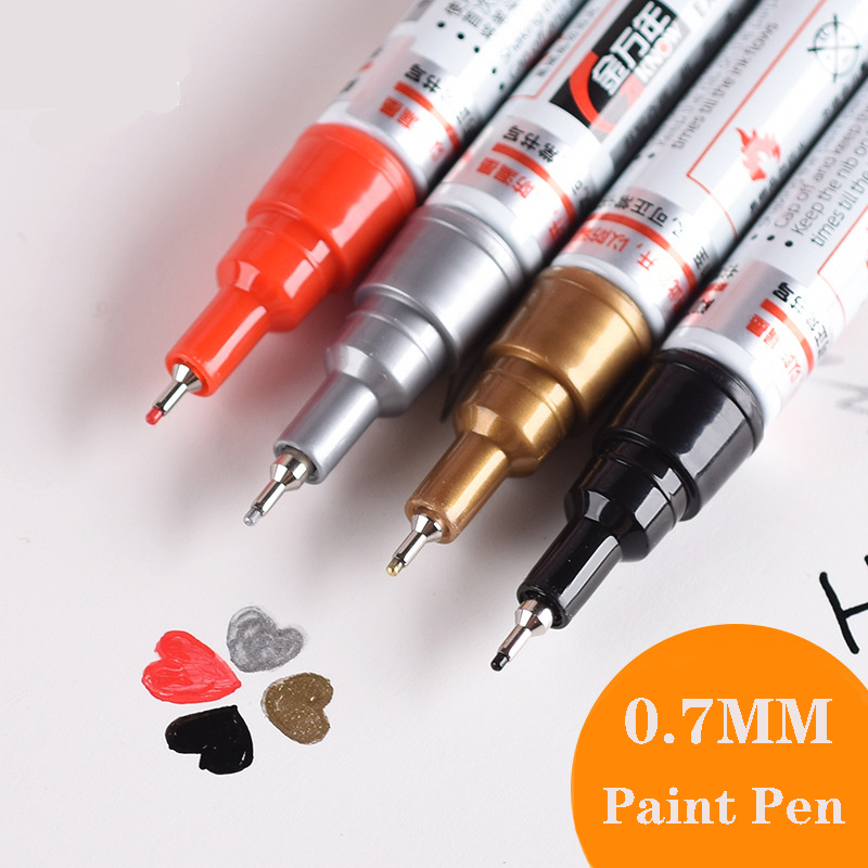 Bút Sơn Bắt Sáng Ngòi 0.7mm Màu Trắng Độ Bóng Cao Chống Thấm Nước Dùng Để Vẽ Tranh DIY