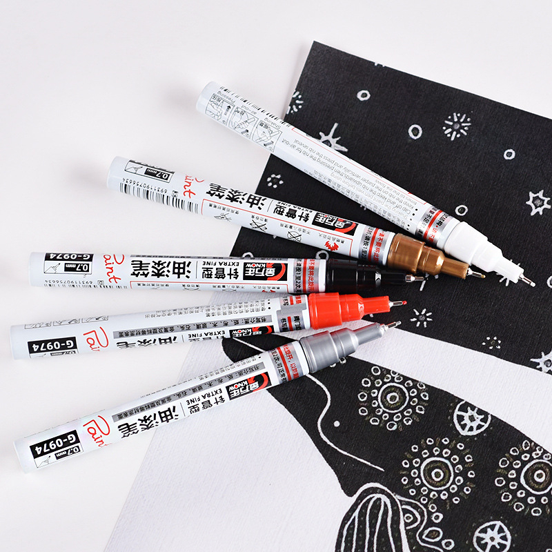 Bút Sơn Bắt Sáng Ngòi 0.7mm Màu Trắng Độ Bóng Cao Chống Thấm Nước Dùng Để Vẽ Tranh DIY