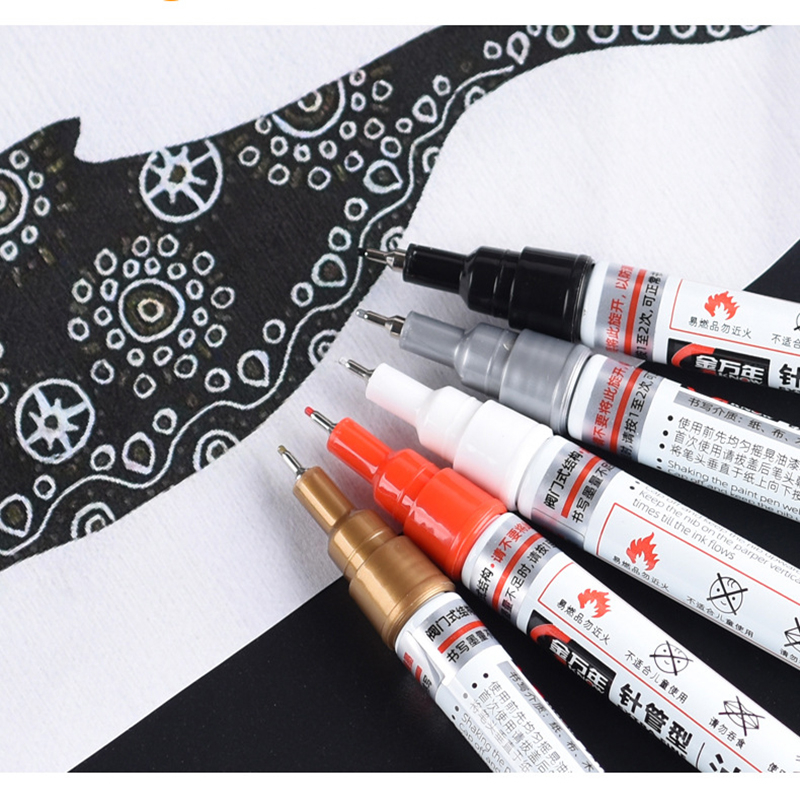 Bút Sơn Bắt Sáng Ngòi 0.7mm Màu Trắng Độ Bóng Cao Chống Thấm Nước Dùng Để Vẽ Tranh DIY