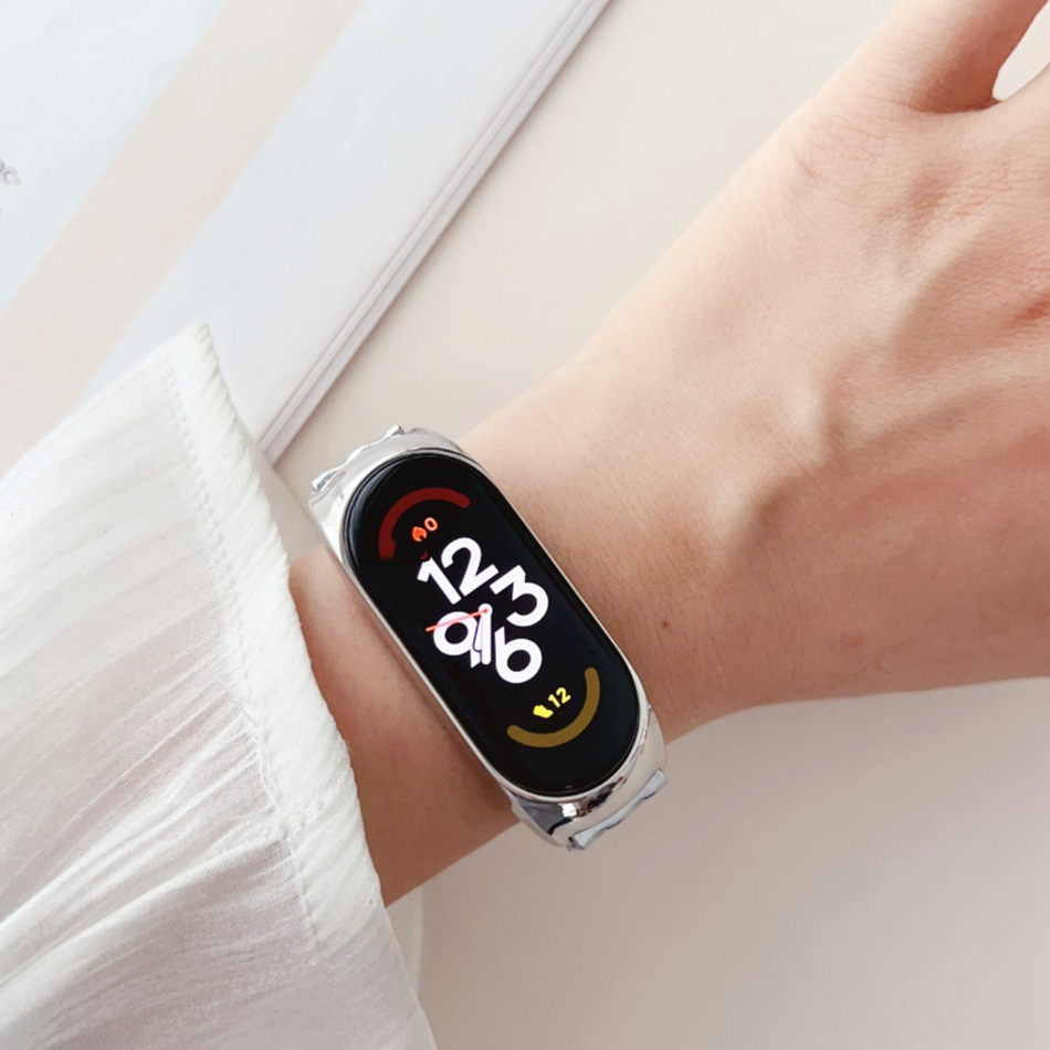 Dây Đeo Inox Cho Đồng Hồ Thông Minh Xiaomi Mi Band 8 7 6 5 NFC Miband 8 3 4 Xiaomi 7 8