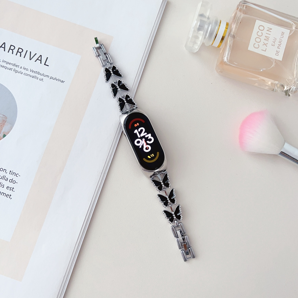 Dây Đeo Inox Cho Đồng Hồ Thông Minh Xiaomi Mi Band 8 7 6 5 NFC Miband 8 3 4 Xiaomi 7 8