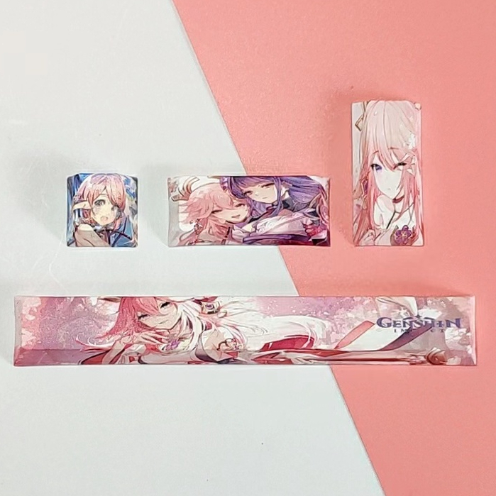 Set 4 Nút Bàn Phím Cơ PBT In Nhân Vật Hoạt Hình Anime Độc Đáo