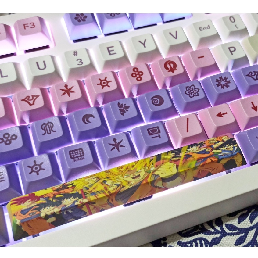 Set 4 Nút Bàn Phím Cơ PBT In Hình Hoạt Hình Dragon Ball Nhiều Màu Sắc