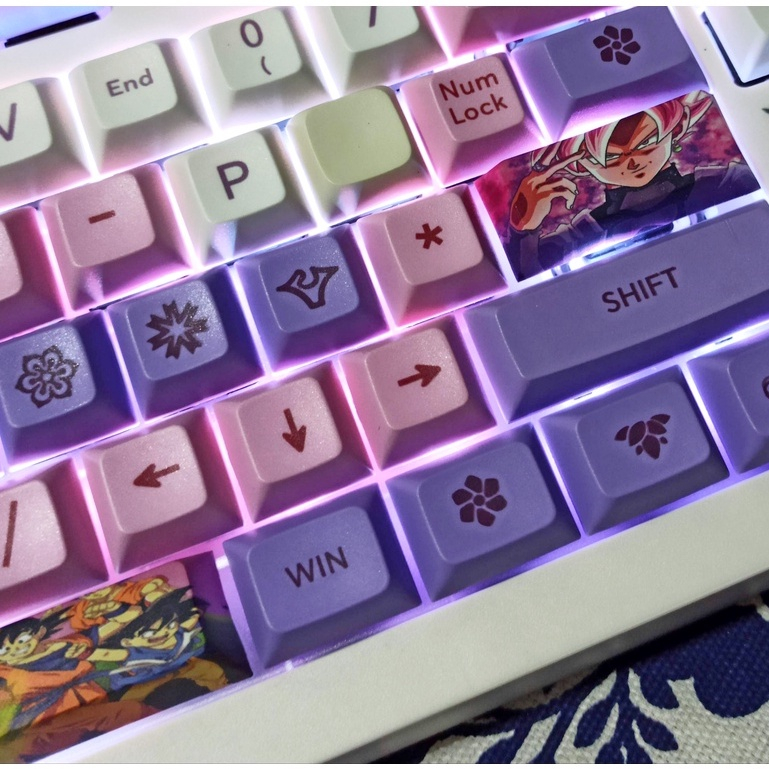 Set 4 Nút Bàn Phím Cơ PBT In Hình Hoạt Hình Dragon Ball Nhiều Màu Sắc