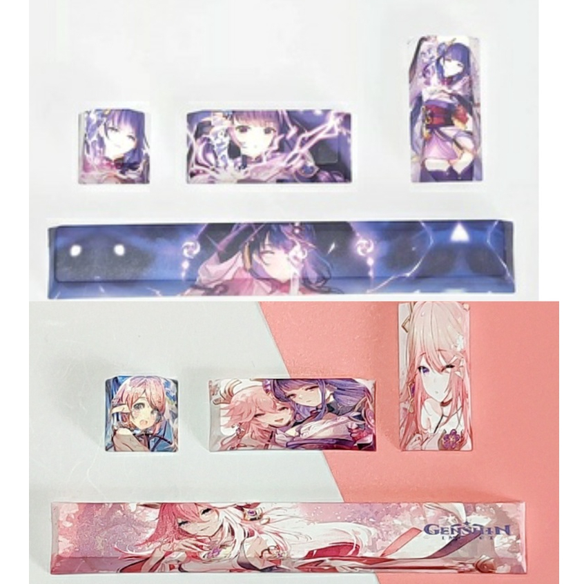 Set 4 Nút Bàn Phím Cơ PBT In Nhân Vật Hoạt Hình Anime Độc Đáo