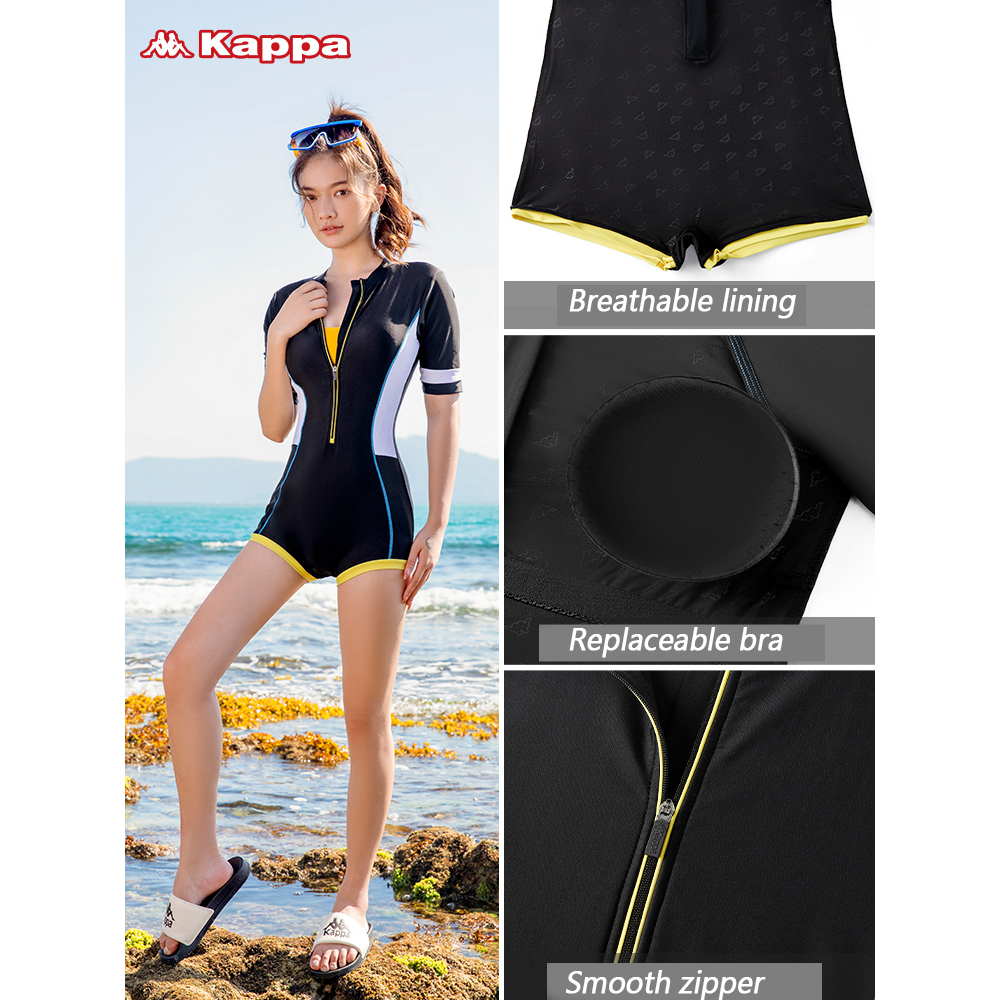 Bộ Đồ Bơi Tay Ngắn Màu Đen Thời Trang Cá Tính Cho Nữ