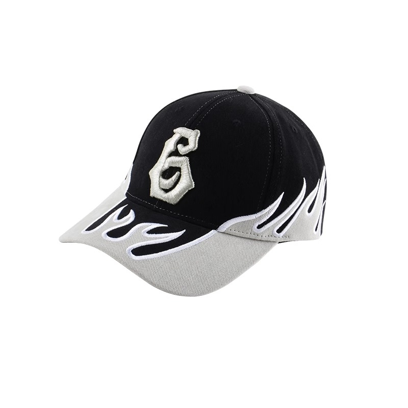 Mũ Lưỡi Trai Cứng Thêu Chữ Số 6 Phong Cách Hip Hop Đường Phố Cá Tính Cho Nữ