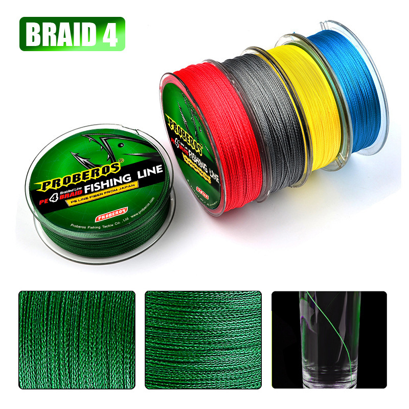 Được đề xuất cao Mồi nước đầy đủ PE Line 4 Bện 100m Dây câu ngựa chắc chắn 6 màu PE Line 0.6-8 PE Bệ