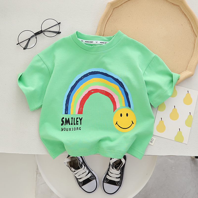 Áo Thun Cotton Mềm Mại In Họa Tiết Hoạt Hình Xinh Xắn Cho Bé 0-5 Tuổi