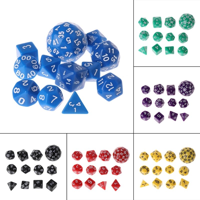 Set 12 xúc xắc đa diện D4 D6 D8 D10 D12 D20 D24 D30 D60