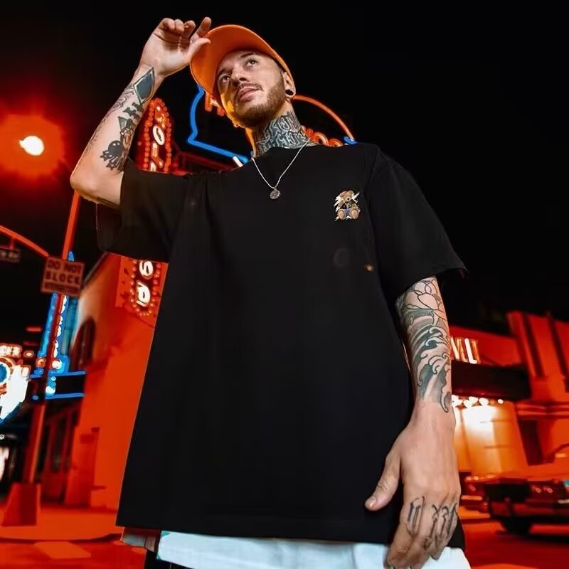 Áo Thun Tay Ngắn Dáng Rộng Cổ Tròn in Hình Gấu Phong Cách Âu Mỹ Thời Trang Mùa Hè Cho Nam Và Nữ