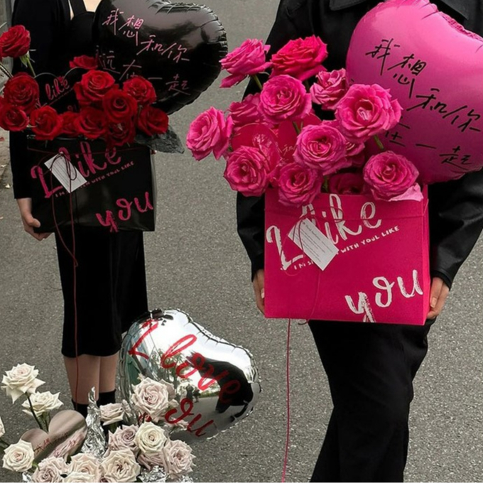 Bong Bóng 18 Inch Màu Hồng Đen Trang Trí Tiệc