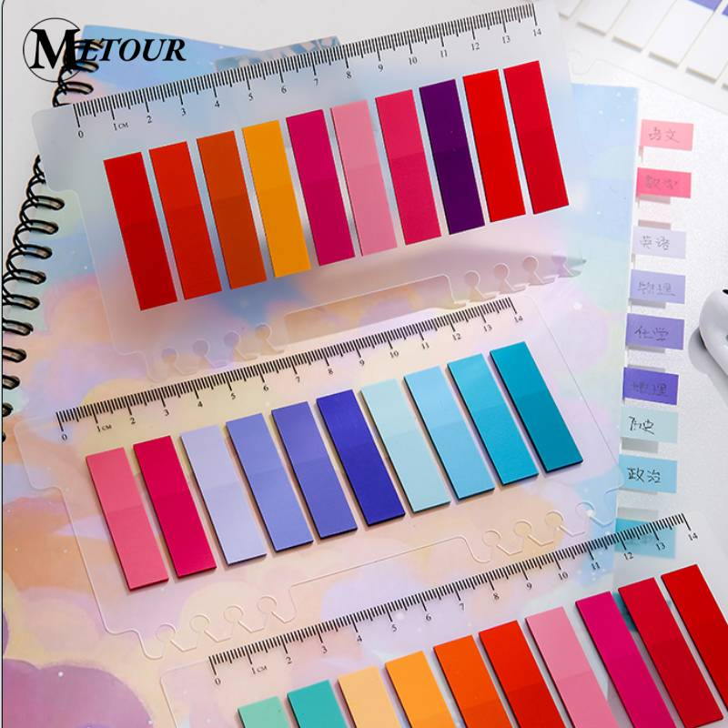 Set 200 Thước Dán Ghi Chú Dạng Dính Màu Sắc Ngọt Ngào