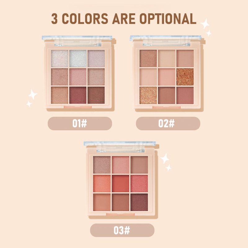 FEPO Bảng Phấn Mắt 9 Màu Sắc Tông Lì Chống Thấm Nước Lâu Trôi