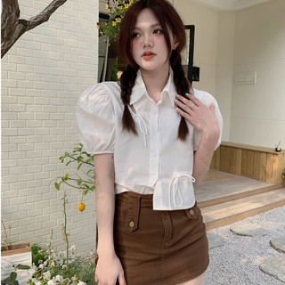 Cute Summer Fashion Short Puff Sleeve Blouse for Women
