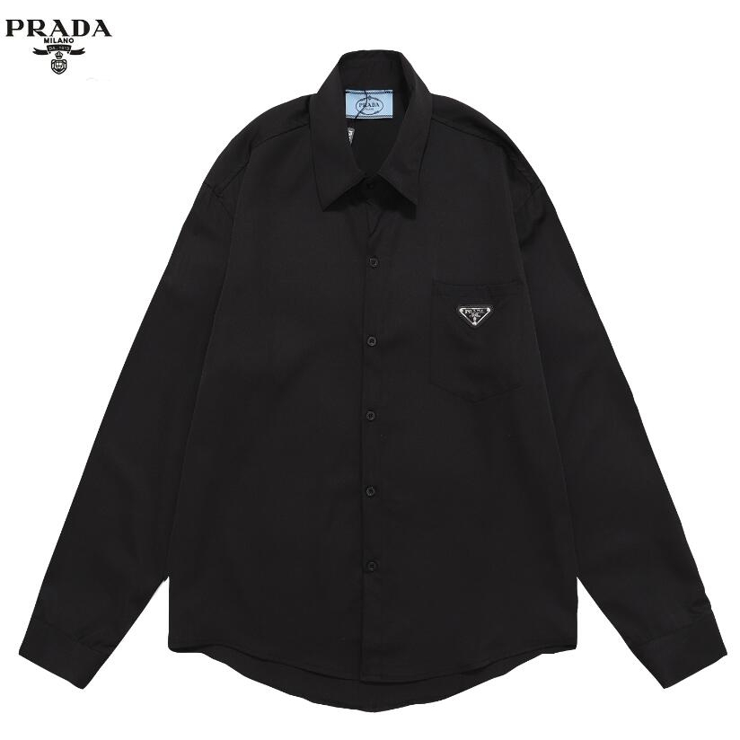 Prada Áo Sơ Mi Dài Tay Chất Liệu cotton Cao Cấp Thời Trang Dành Cho Cả Nam Và Nữ