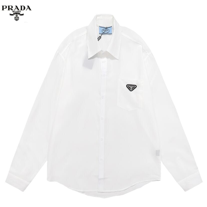 Prada Áo Sơ Mi Dài Tay Chất Liệu cotton Cao Cấp Thời Trang Dành Cho Cả Nam Và Nữ