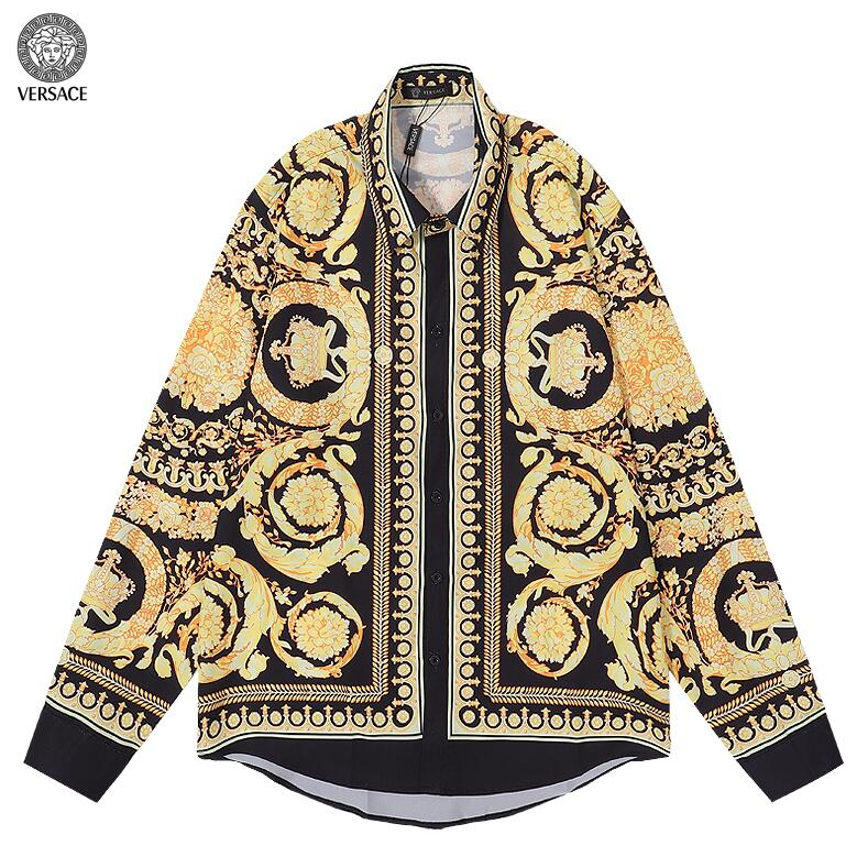 Versace Áo Sơ Mi Tay Dài Vải cotton In Họa Tiết Thời Trang Cho Nam Và Nữ