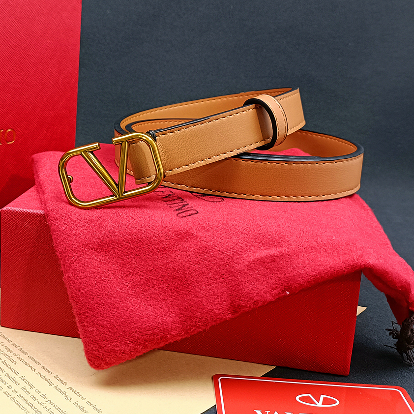 Valentino Thắt Lưng Mỏng Nhẹ Khóa Hợp Kim In logo Thời Trang Cho Nam Và Nữ