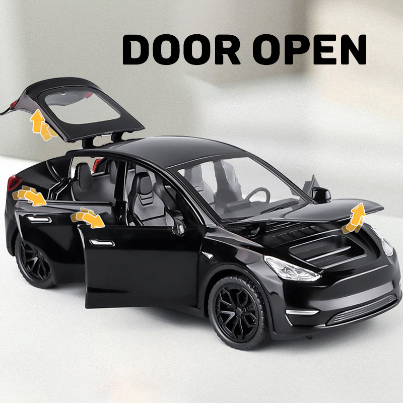 Mô Hình Xe Hơi Tesla Bằng Hợp Kim Có Đèn Và Nhạc Tỷ Lệ 1: 32