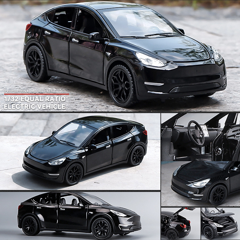 Mô Hình Xe Hơi Tesla Bằng Hợp Kim Có Đèn Và Nhạc Tỷ Lệ 1: 32