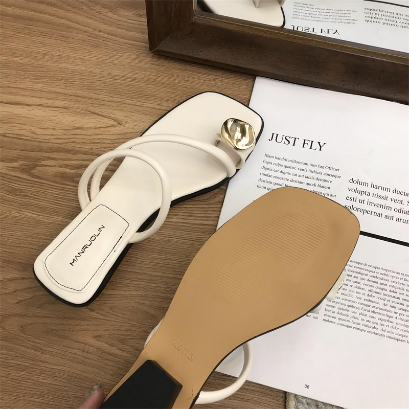 Dép Sandal Đế Bằng Phong Cách Pháp Thời Trang Mùa Hè 2023 Mới Cho Nữ