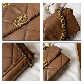 Túi Xách ĐeoVai HE085 Hình Vuông Cỡ Lớn Có Dây Đeo Sợi Xích Thời Trang Cho Nữ