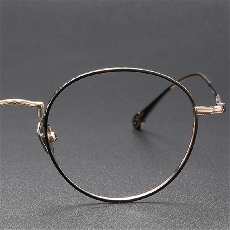 Mắt Kính Gọng Tròn Bằng Titan Thời Trang Cho Nam Nữ