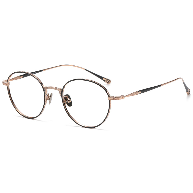 Mắt Kính Gọng Tròn Bằng Titan Thời Trang Cho Nam Nữ