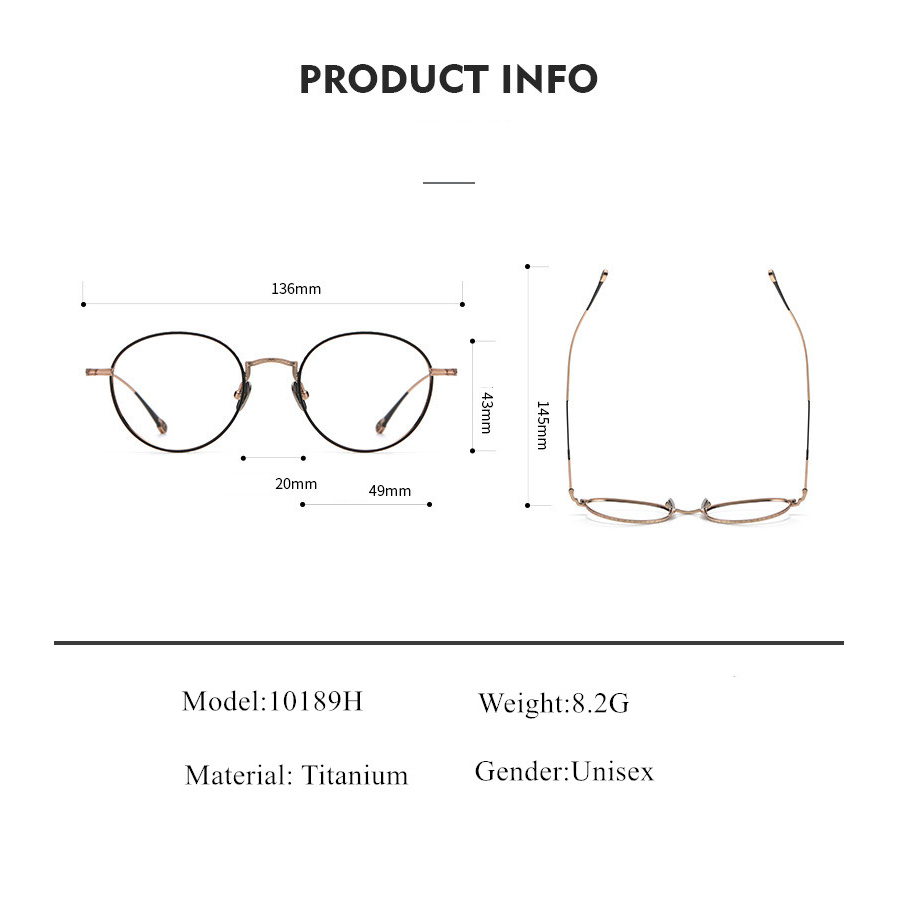 Mắt Kính Gọng Tròn Bằng Titan Thời Trang Cho Nam Nữ