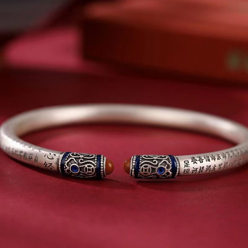 Rl-auspicious Ruyi Vòng Tay Đá Mã Não Sơn Màu Dễ Điều Chỉnh Cho Nam Và Nữ