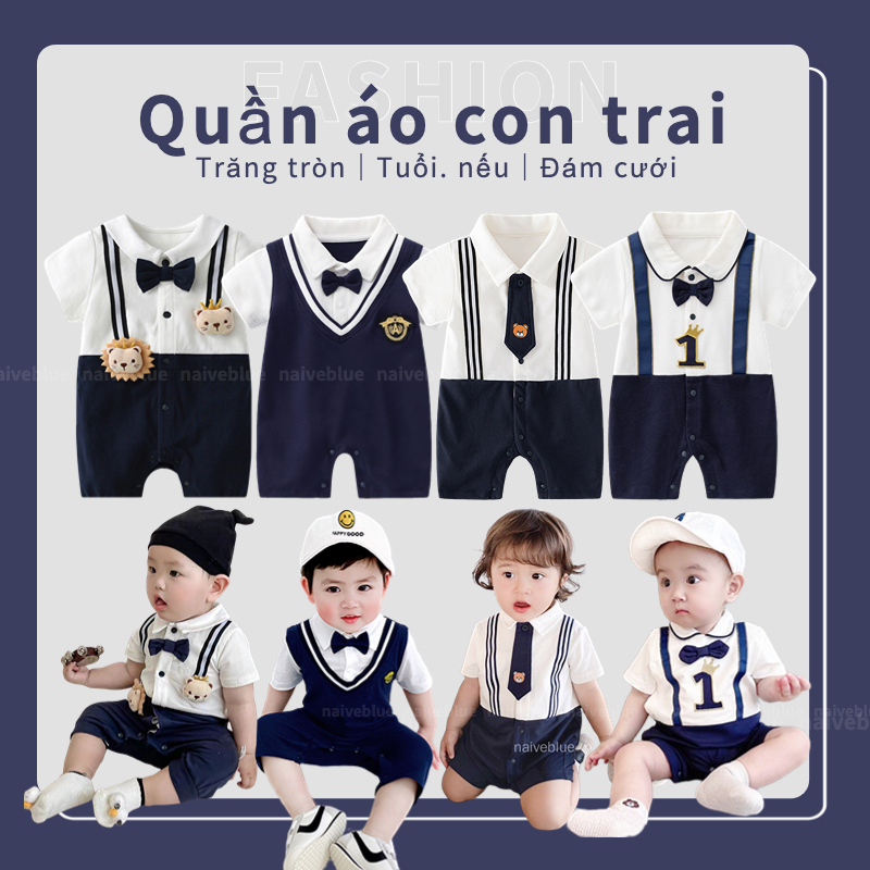Áo Liền Quần Ngắn Tay Cổ Đứng Thanh Lịch Cho Bé Trai