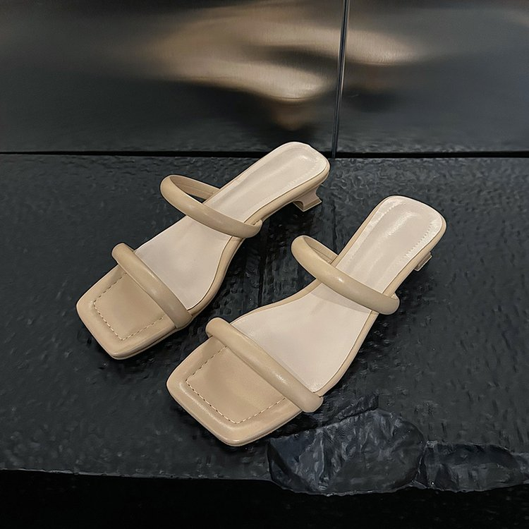 Giày Sandal Cao Gót Mũi Vuông Thời Trang Dành Cho Nữ