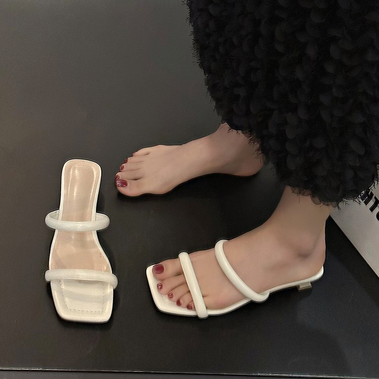Giày Sandal Cao Gót Mũi Vuông Thời Trang Dành Cho Nữ