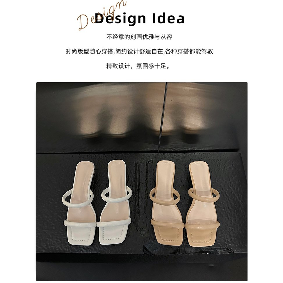 Giày Sandal Cao Gót Mũi Vuông Thời Trang Dành Cho Nữ