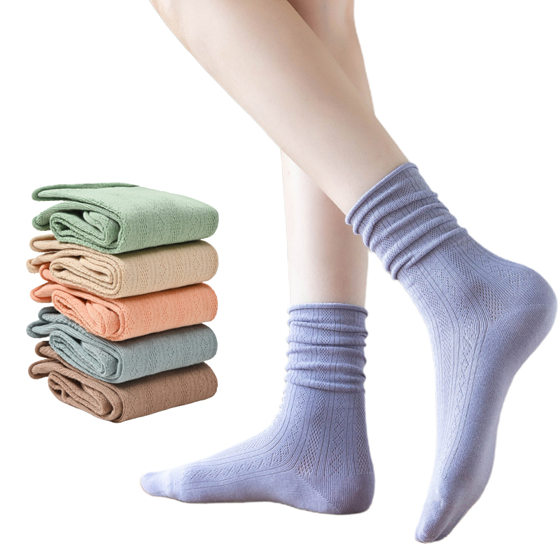 Vớ Cotton Phối Lưới Thoáng Khí Thời Trang Mới Cho Nữ