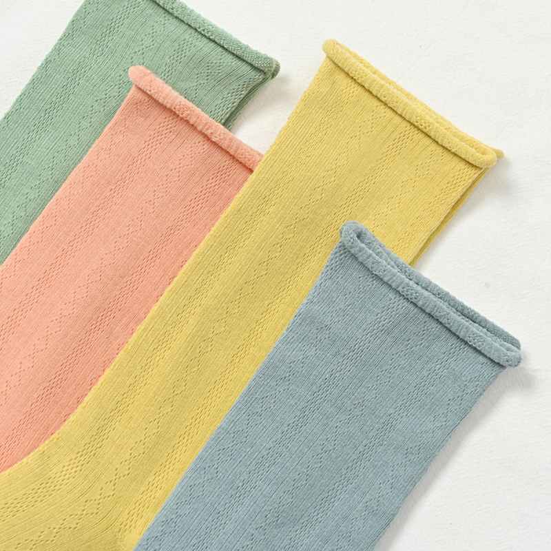 Vớ Cotton Phối Lưới Thoáng Khí Thời Trang Mới Cho Nữ