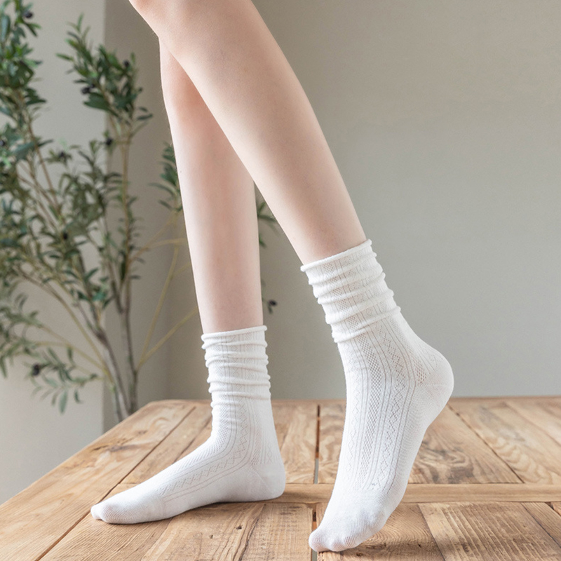 Vớ Cotton Phối Lưới Thoáng Khí Thời Trang Mới Cho Nữ