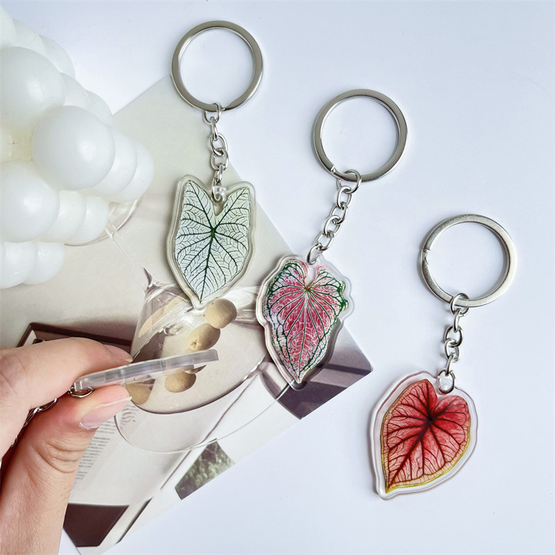 Móc Khóa Hình Chiếc Lá Bằng Acrylic Thời Trang