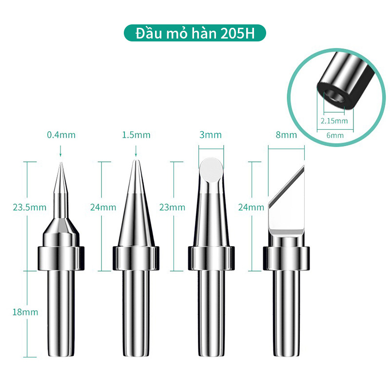 Cao Tần Số Bộ Hàn Mỏ Hàn Đầu 203H 205H 200 Series Bộ Hàn Đầu Mỏ Hàn Chì