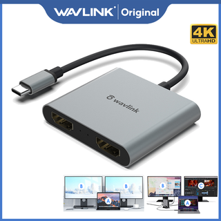  Wavlink Bộ Chuyển Đổi USB-C Sang Dual 4k HDMI MST Thunderbolt 3 Phích Cắm Tương Thích Với Windows   OS   Linux 