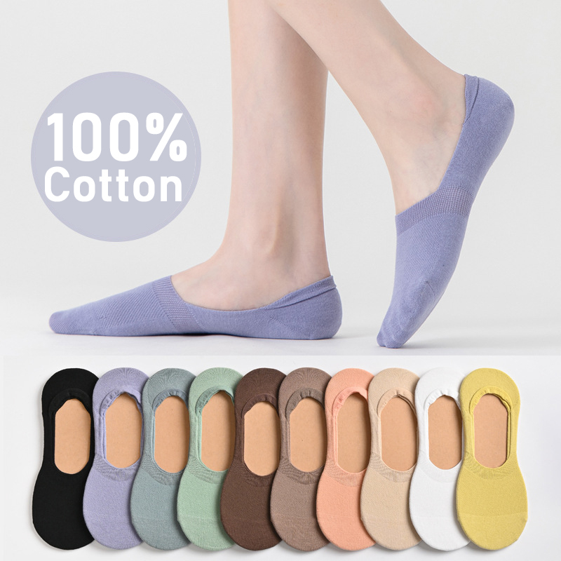 Mới Đôi Tất Chân Cotton Màu Trơn Đơn Giản Thời Trang