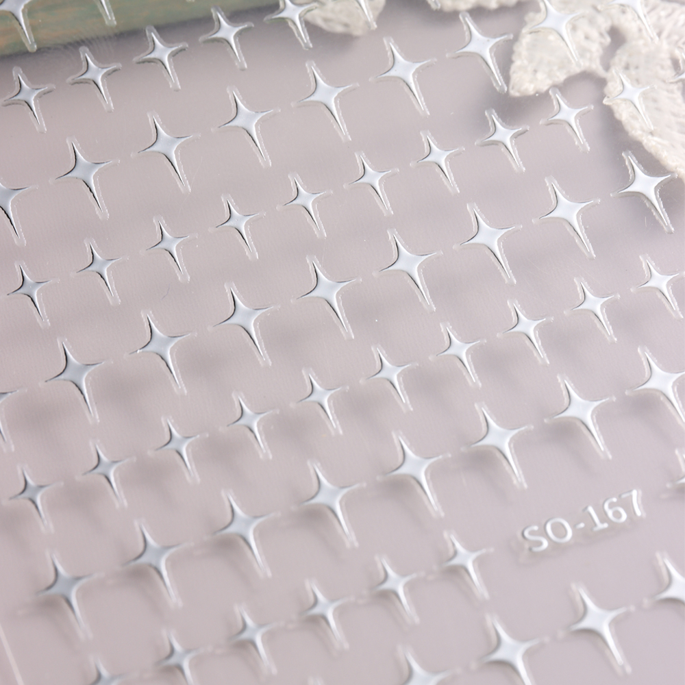 Miếng Dán Trang Trí Móng Tay 3D Tự Dính Họa Tiết Chữ Thập / Ngôi Sao / Chữ Thập Màu Vàng /